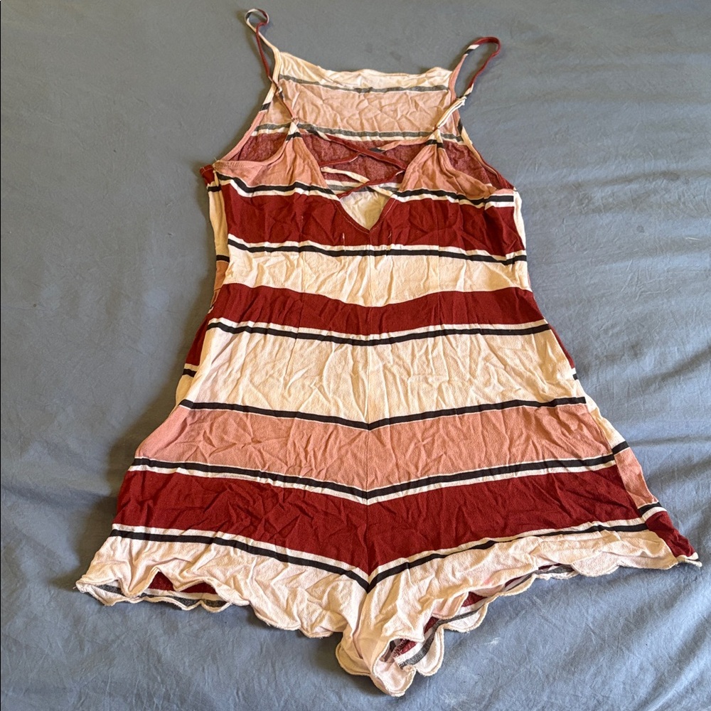 Kendall & Kylie Pink, Cream & Red StripedWomen’s One-Piece Romper - Picture 4 of 8
